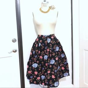 Forever 21 Floral Full circle Midi Skirt